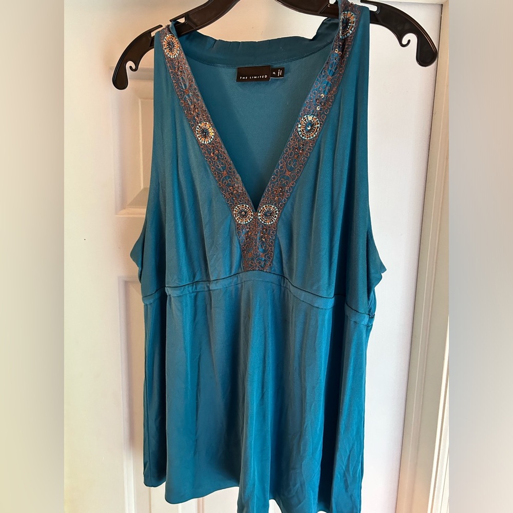 gold sequin embroidered top by The Limited